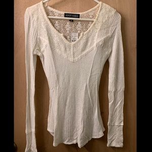 Long sleeve lace detailed top